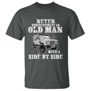 Classic Car T Shirt Never Underestimate An Old Man With A Side By Side Vintage Car TS11 Dark Heather Print Your Wear