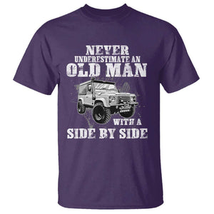 Classic Car T Shirt Never Underestimate An Old Man With A Side By Side Vintage Car TS11 Purple Print Your Wear