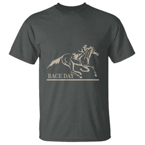 Horse Racing T Shirt Race Day Vintage Equestrian Jumping TS11 Dark Heather Print Your Wear