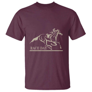 Horse Racing T Shirt Race Day Vintage Equestrian Jumping TS11 Maroon Print Your Wear