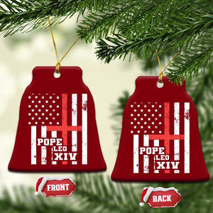 Pope Leo XIV Ceramic Ornament First American Pope Catholic Religious Cross American Flag TS11 Print Your Wear