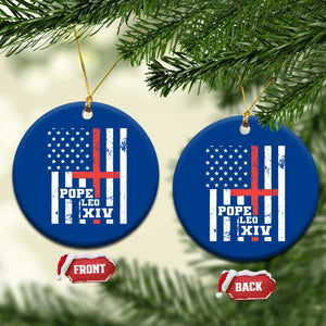 Pope Leo XIV Ceramic Ornament First American Pope Catholic Religious Cross American Flag TS11 1pc Blue Print Your Wear