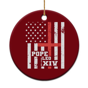Pope Leo XIV Ceramic Ornament First American Pope Catholic Religious Cross American Flag TS11 1pc Red Print Your Wear