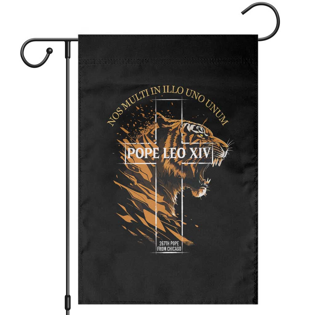 Cardinal Pope Leo XIV Garden Flag Nos Multi In Illo Uno Unum 267th Pope From Chicago Tiger TS11 Black Print Your Wear