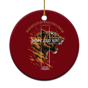 Cardinal Pope Leo XIV Ceramic Ornament Nos Multi In Illo Uno Unum 267th Pope From Chicago Tiger TS11 1pc Red Print Your Wear