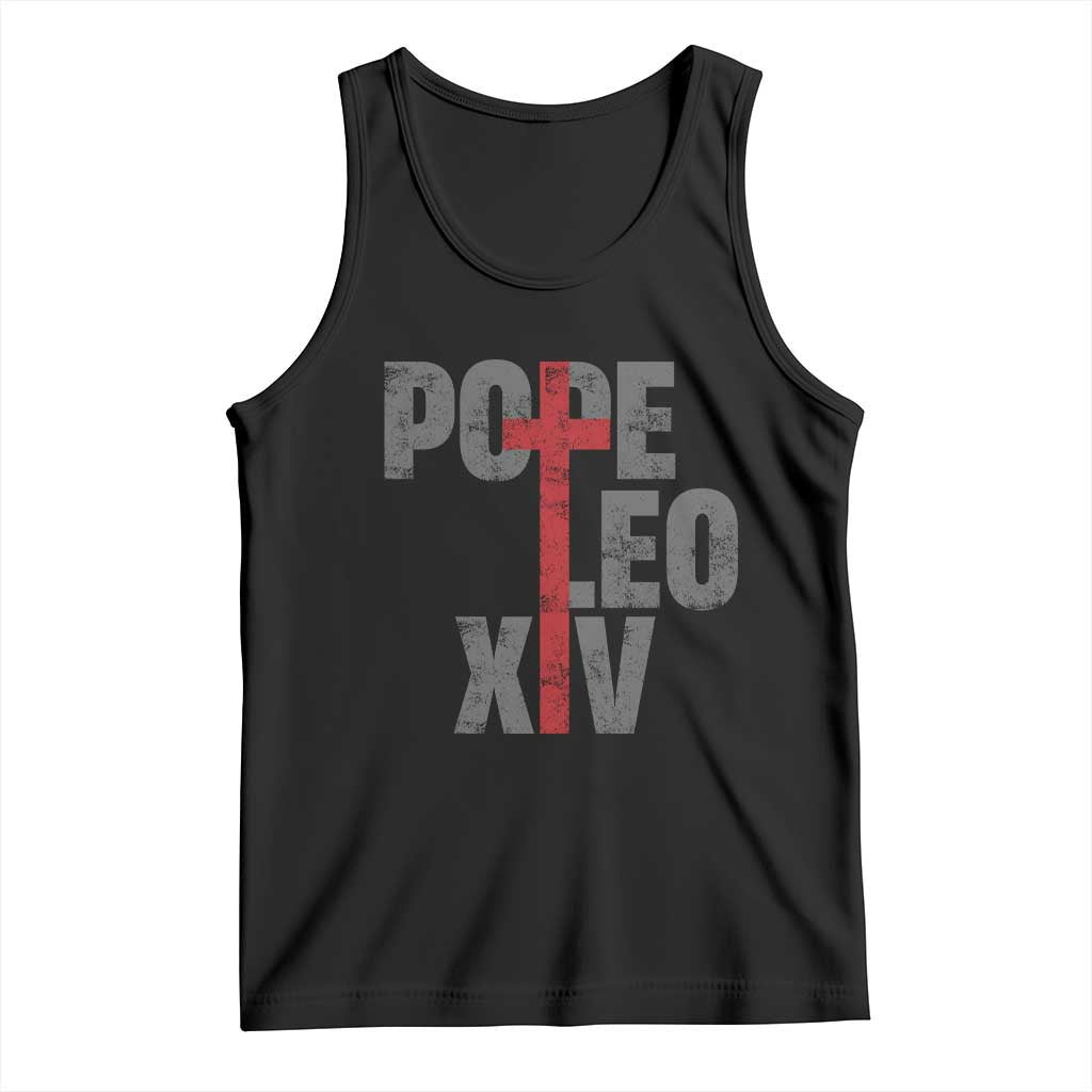 Pope Leo XIV Tank Top First American Pope Catholic Religious Cross TS11 Black Print Your Wear