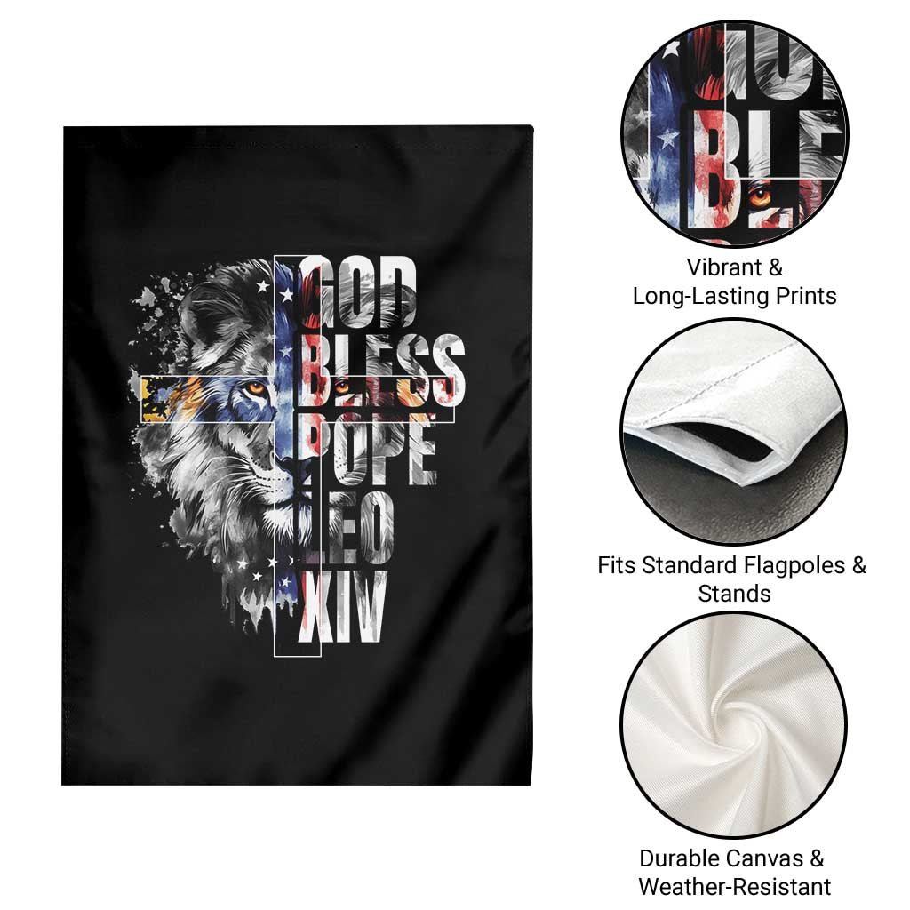 God Bless Pope Leo XIV Garden Flag Lion American Flag TS11 Print Your Wear