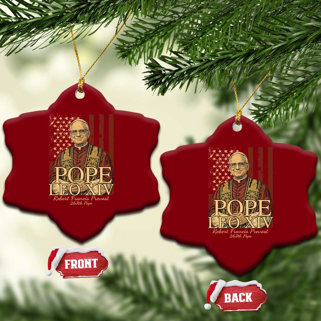 Cardinal Pope Leo XIV Ceramic Ornament 267th Robert Francis Prevost American Flag TS11 Print Your Wear