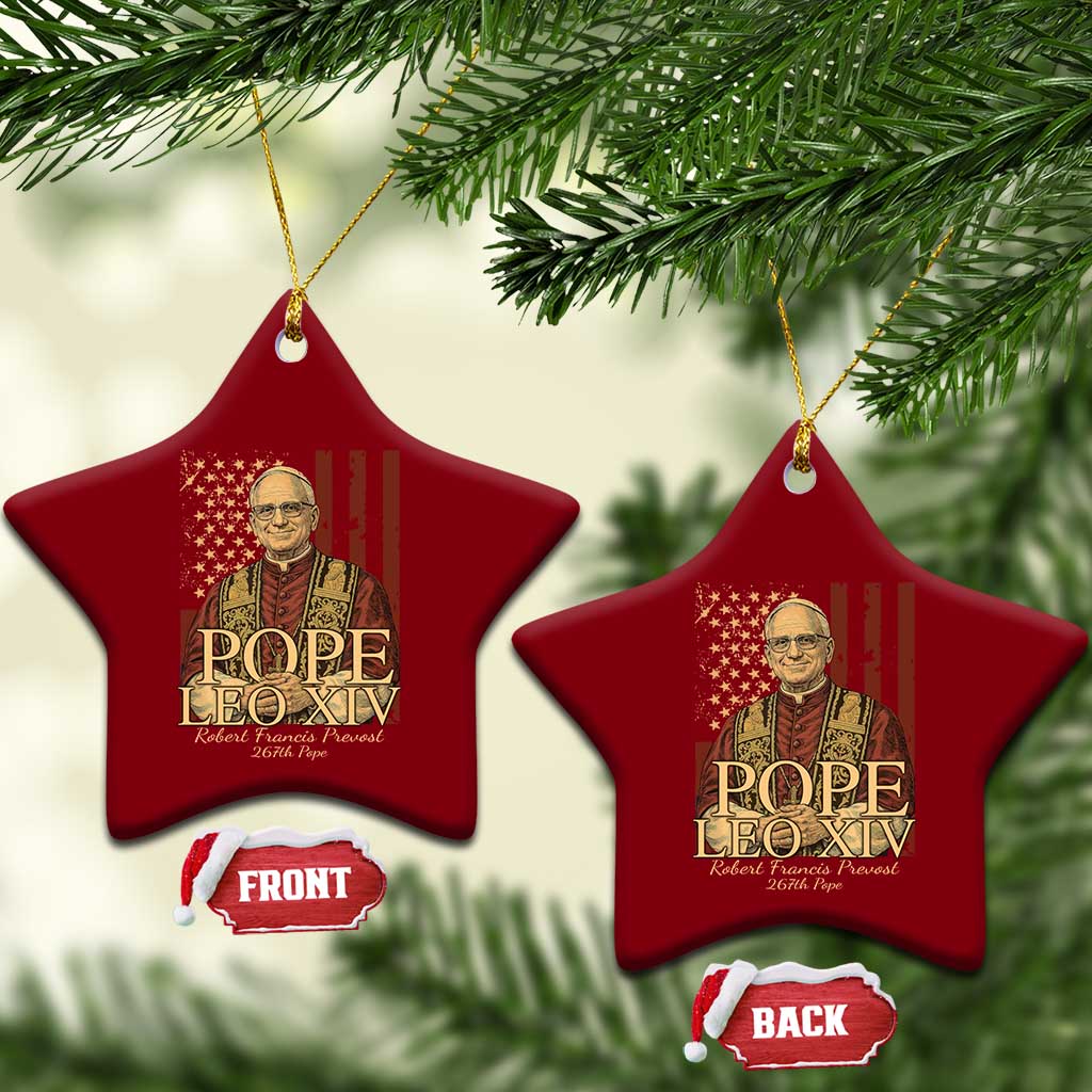 Cardinal Pope Leo XIV Ceramic Ornament 267th Robert Francis Prevost American Flag TS11 Print Your Wear
