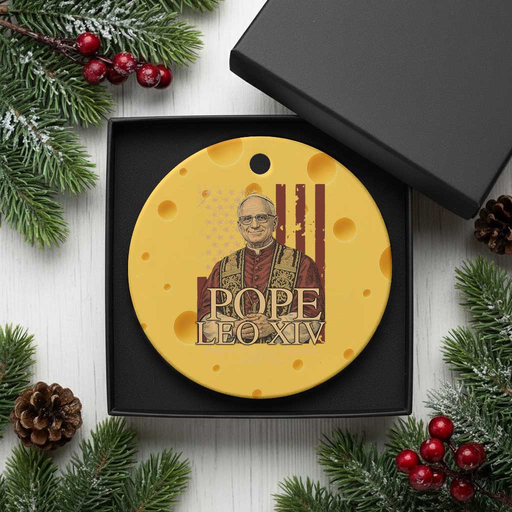 Cardinal Pope Leo XIV Ceramic Ornament 267th Robert Francis Prevost American Flag TS11 1pc Yellow Cheese Print Your Wear
