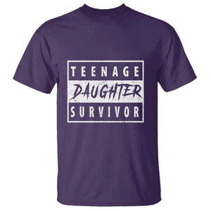 Teenage Daughter Survivor T Shirt Vintage Funny Popular Parenting Quote TS11 Purple Print Your Wear