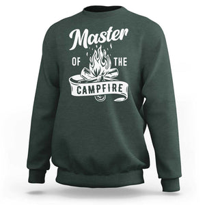 Camping Lover Sweatshirt Master Of The Campfire Camper Outdoor Activity TS11 Dark Forest Green Print Your Wear