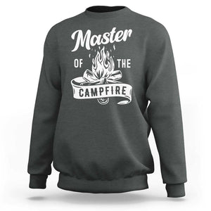 Camping Lover Sweatshirt Master Of The Campfire Camper Outdoor Activity TS11 Dark Heather Print Your Wear