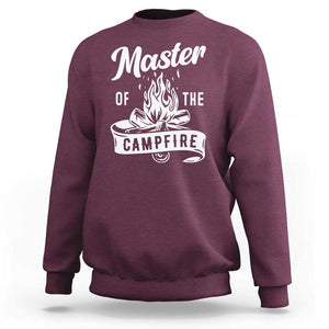 Camping Lover Sweatshirt Master Of The Campfire Camper Outdoor Activity TS11 Maroon Print Your Wear