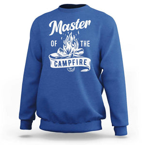 Camping Lover Sweatshirt Master Of The Campfire Camper Outdoor Activity TS11 Royal Blue Print Your Wear