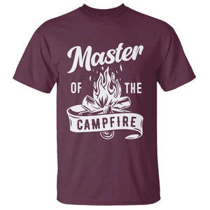 Camping Lover T Shirt Master Of The Campfire Camper Outdoor Activity TS11 Maroon Print Your Wear