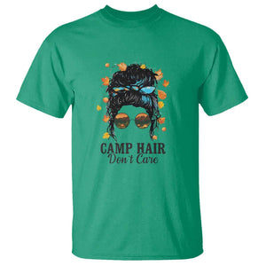 Funny Camping Lover T Shirt Camp Hair Don't Care Messy Bun Camper TS11 Irish Green Print Your Wear