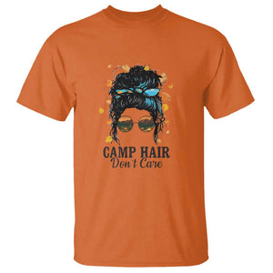 Funny Camping Lover T Shirt Camp Hair Don't Care Messy Bun Camper TS11 Orange Print Your Wear