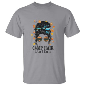 Funny Camping Lover T Shirt Camp Hair Don't Care Messy Bun Camper TS11 Sport Gray Print Your Wear