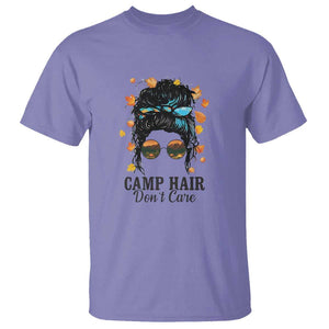 Funny Camping Lover T Shirt Camp Hair Don't Care Messy Bun Camper TS11 Violet Print Your Wear