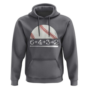 Funny Baseball Hoodie 6+4+3=2 Double Play Baseball Player TS11 Charcoal Print Your Wear