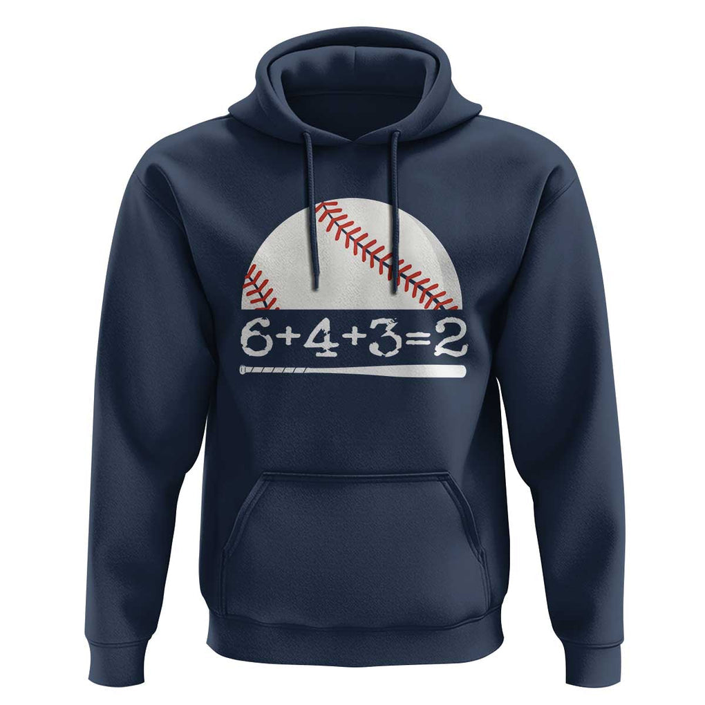 Funny Baseball Hoodie 6+4+3=2 Double Play Baseball Player TS11 Navy Print Your Wear