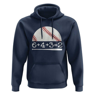 Funny Baseball Hoodie 6+4+3=2 Double Play Baseball Player TS11 Navy Print Your Wear