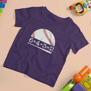 Funny Baseball T Shirt For Kid 6+4+3=2 Double Play Baseball Player TS11 Purple Print Your Wear