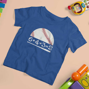 Funny Baseball T Shirt For Kid 6+4+3=2 Double Play Baseball Player TS11 Royal Blue Print Your Wear