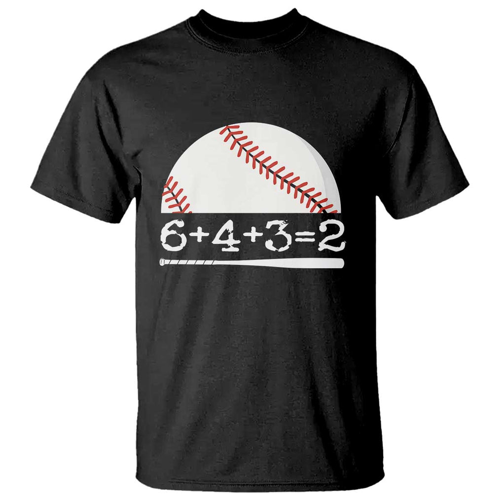 Funny Baseball T Shirt 6+4+3=2 Double Play Baseball Player TS11 Black Print Your Wear