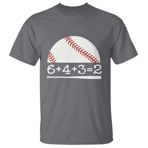 Funny Baseball T Shirt 6+4+3=2 Double Play Baseball Player TS11 Charcoal Print Your Wear