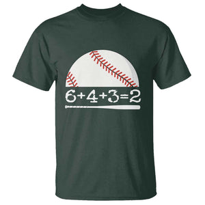 Funny Baseball T Shirt 6+4+3=2 Double Play Baseball Player TS11 Dark Forest Green Print Your Wear