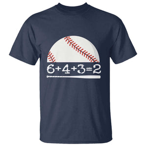 Funny Baseball T Shirt 6+4+3=2 Double Play Baseball Player TS11 Navy Print Your Wear