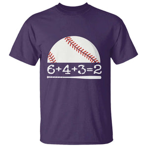 Funny Baseball T Shirt 6+4+3=2 Double Play Baseball Player TS11 Purple Print Your Wear