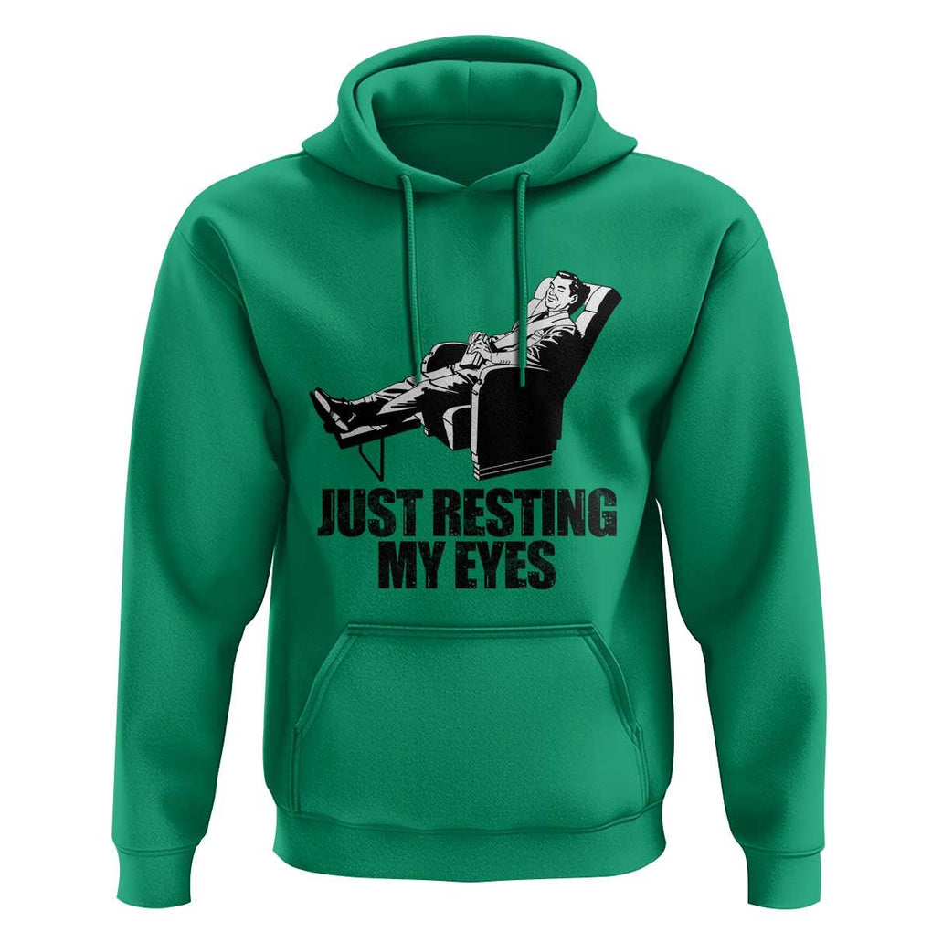 Funny Dad Hoodie Just Resting My Eyes Father's Day TS11 Irish Green Print Your Wear