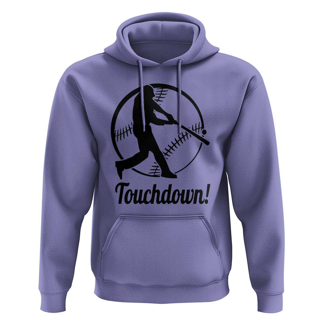 Funny Baseball Hoodie Touchdown Sports Fan Softball Player TS11 Violet Print Your Wear