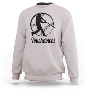 Funny Baseball Sweatshirt Touchdown Sports Fan Softball Player TS11 Ice Gray Print Your Wear