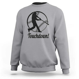 Funny Baseball Sweatshirt Touchdown Sports Fan Softball Player TS11 Sport Gray Print Your Wear