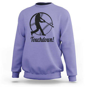 Funny Baseball Sweatshirt Touchdown Sports Fan Softball Player TS11 Violet Print Your Wear