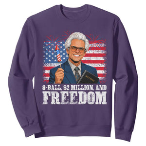 8 Ball 2 Million Dollars And Freedom Sweatshirt Billy Meme Baby 4th of July TS11 Purple Print Your Wear