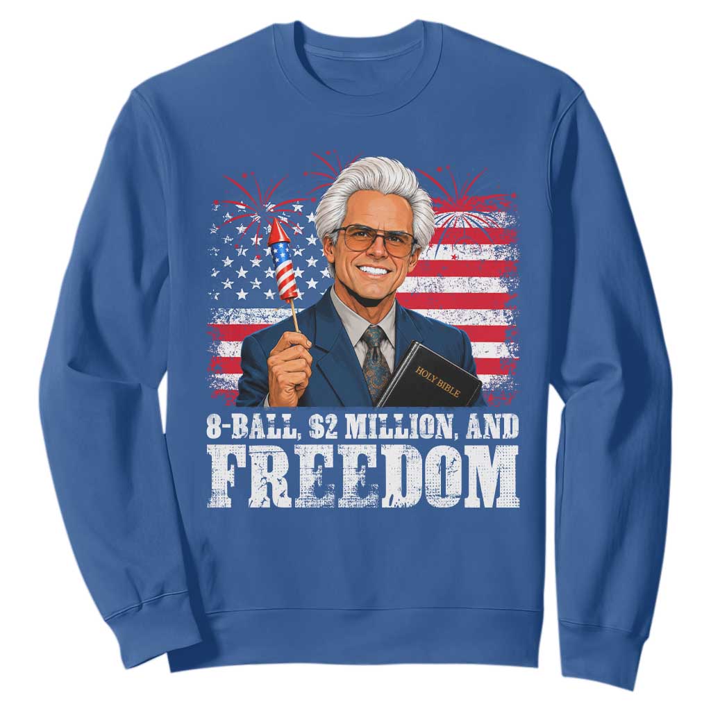 8 Ball 2 Million Dollars And Freedom Sweatshirt Billy Meme Baby 4th of July TS11 Royal Blue Print Your Wear
