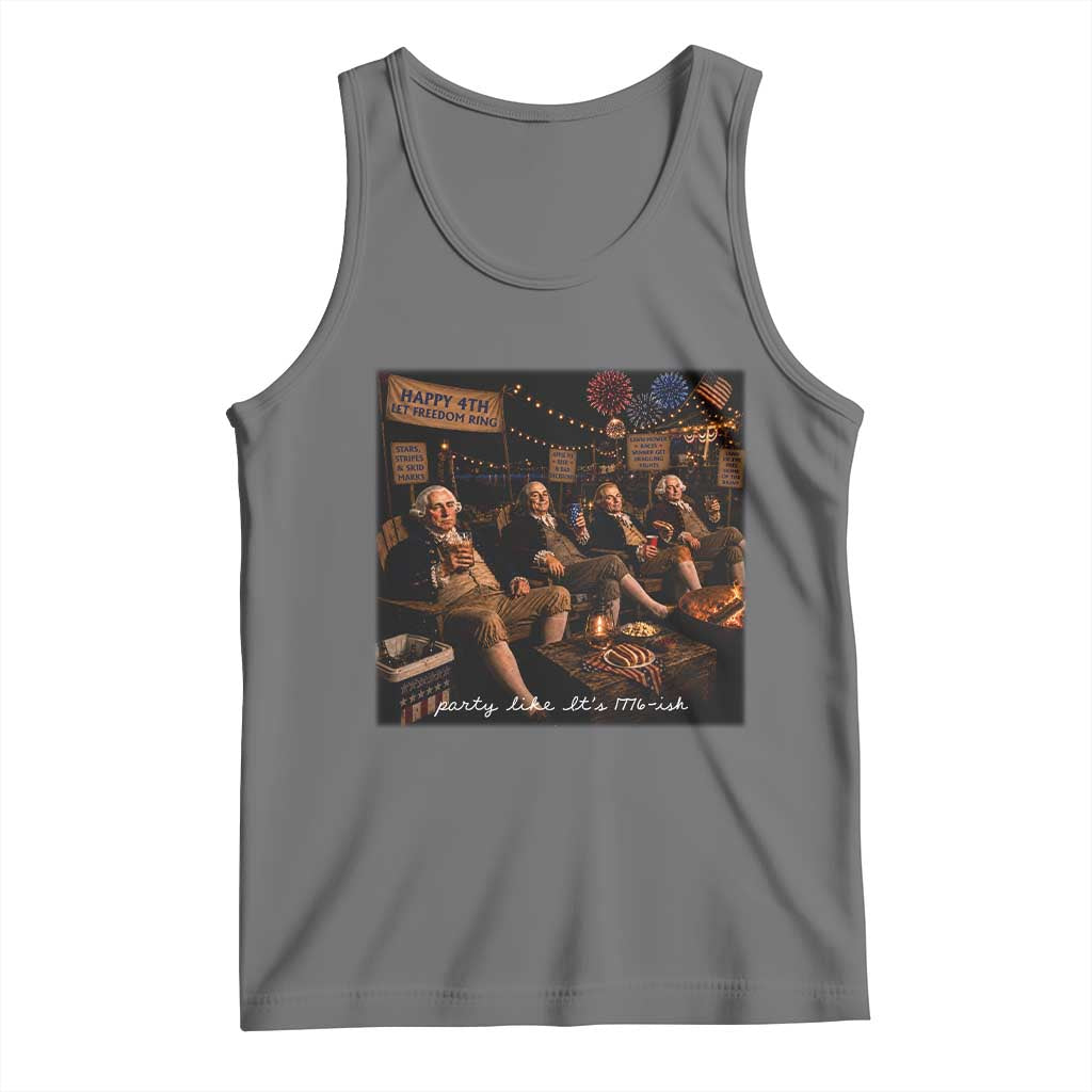 Party Like It Is 1776 Founding Father Tank Top Funny 4th of July Meme TS11 Black Heather Print Your Wear