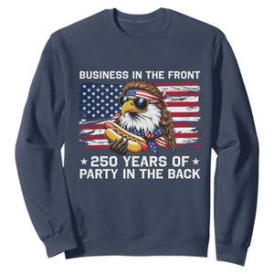 Business In The Front Party In The Back 250th Anniversary USA Sweatshirt Patriotic Eagle Mullet TS11 Navy Print Your Wear