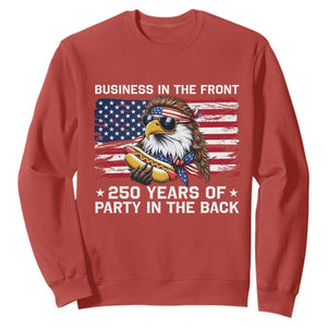 Business In The Front Party In The Back 250th Anniversary USA Sweatshirt Patriotic Eagle Mullet TS11 Red Print Your Wear