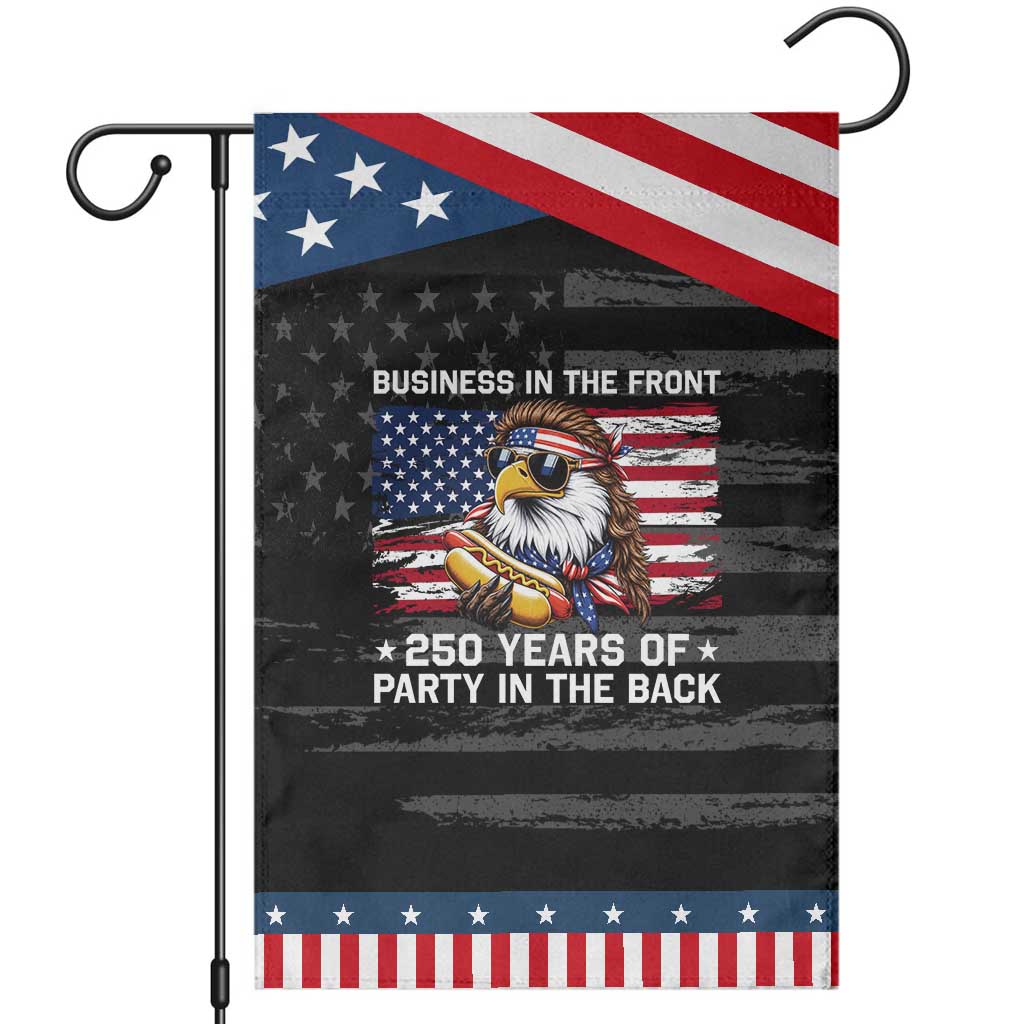 Business In The Front Party In The Back 250th Anniversary USA Patriotic Garden Flag Eagle Mullet TS11 Distressed Black Blue Print Your Wear