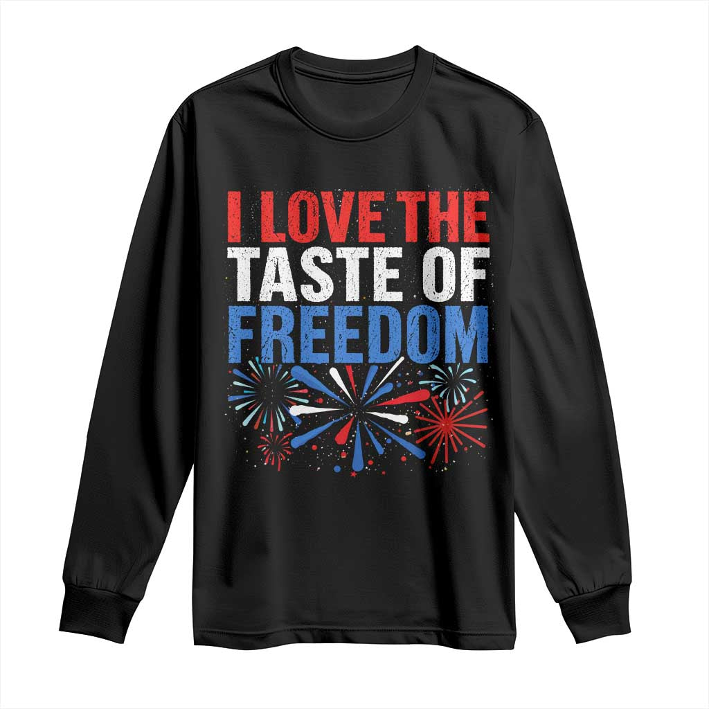 I Love The Taste Of Freedom Funny 4th of July Couple Matching Long Sleeve Shirt US Fireworks TS11 Black Print Your Wear