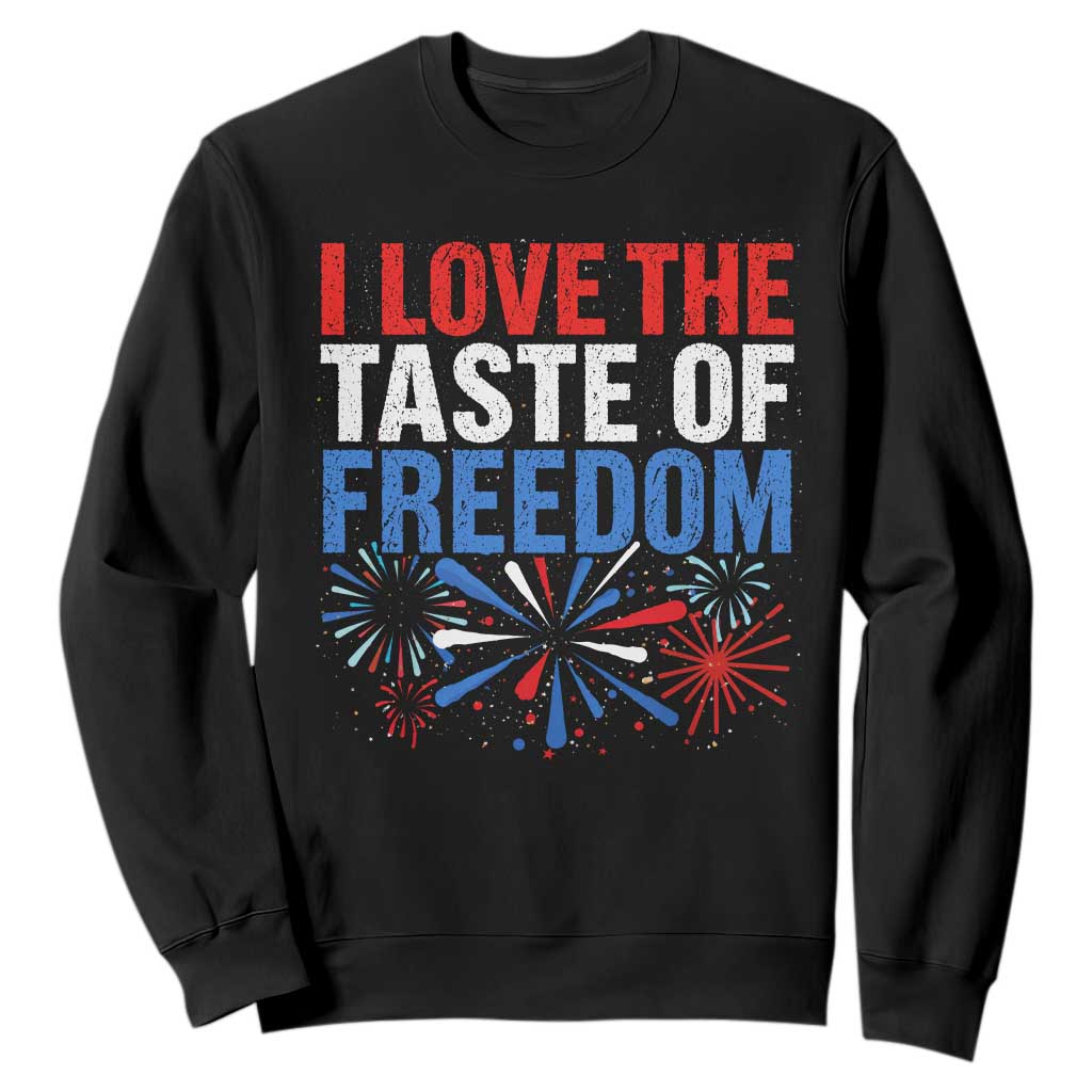 I Love The Taste Of Freedom Funny 4th of July Couple Matching Sweatshirt US Fireworks TS11 Black Print Your Wear