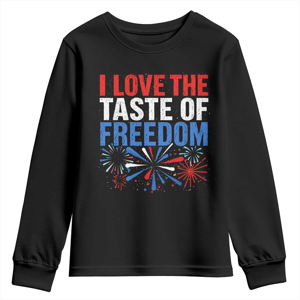 I Love The Taste Of Freedom Funny 4th of July Couple Matching Youth Sweatshirt US Fireworks TS11 Black Print Your Wear