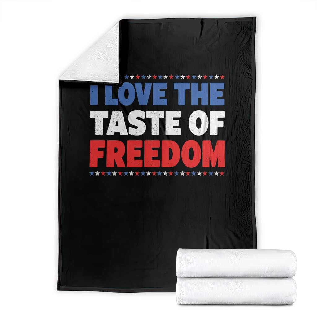 I Love The Taste Of Freedom Funny 4th of July Couple Matching Throw Blanket TS11 Black Print Your Wear