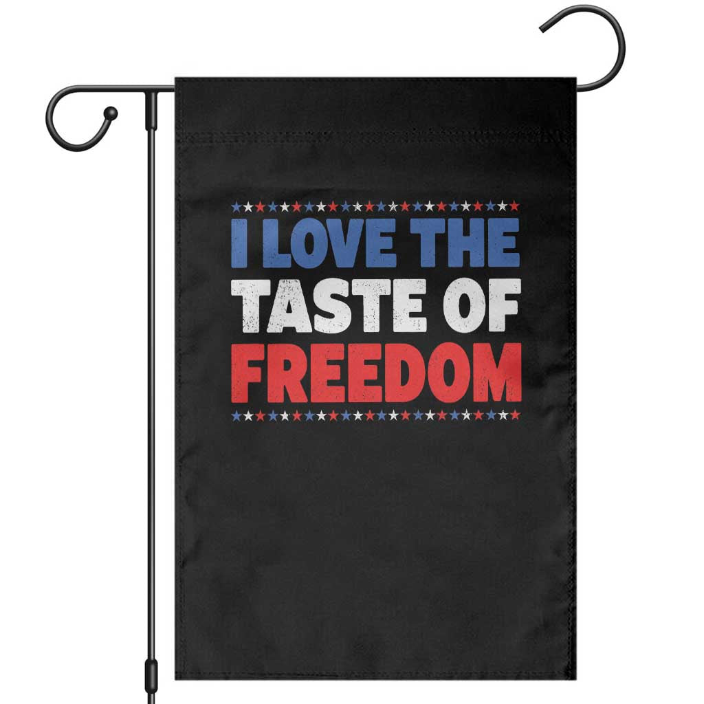 I Love The Taste Of Freedom Funny 4th of July Couple Matching Garden Flag TS11 Black Print Your Wear